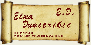 Elma Dumitrikić vizit kartica